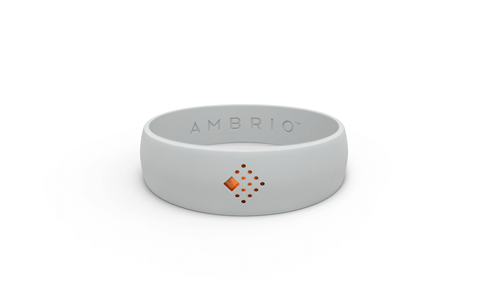 The horizontal view of grey AMBRIO bracelet